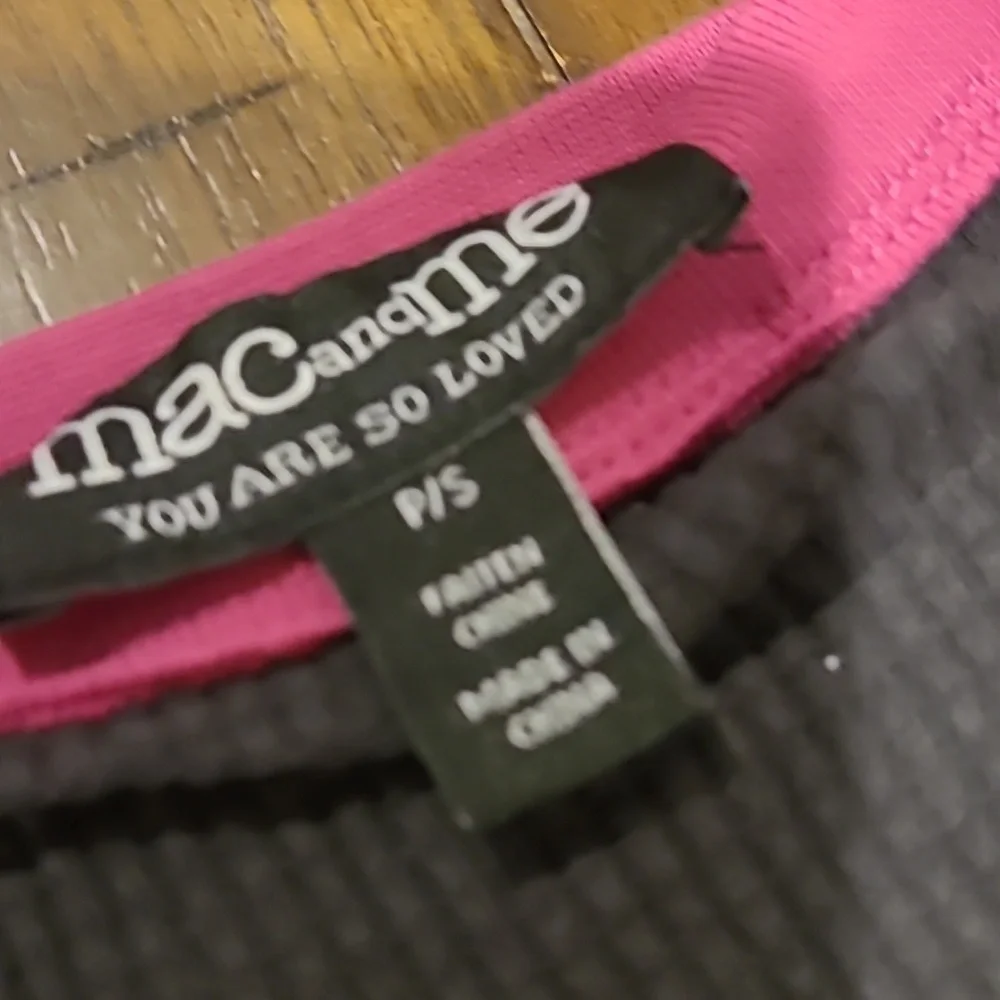 Mac and Me gray long sleeve waffle top - Picture 3 of 5